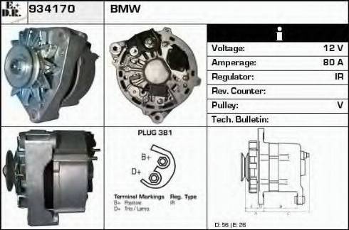 EDR 934170 - Alternator autospares.lv