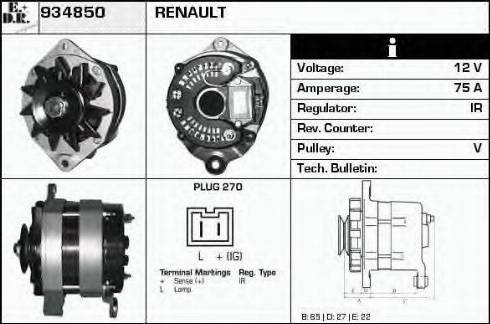 EDR 934850 - Alternator autospares.lv