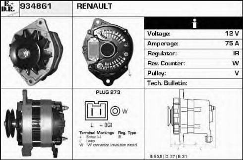 EDR 934861 - Alternator autospares.lv