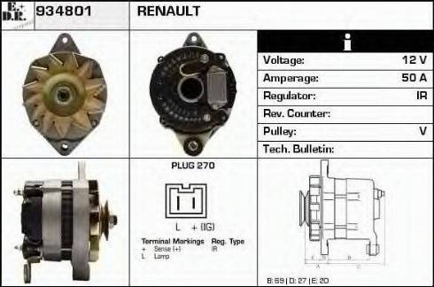 EDR 934801 - Alternator autospares.lv