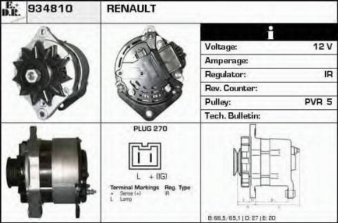 EDR 934810 - Alternator autospares.lv