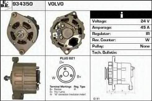 EDR 934350 - Alternator autospares.lv