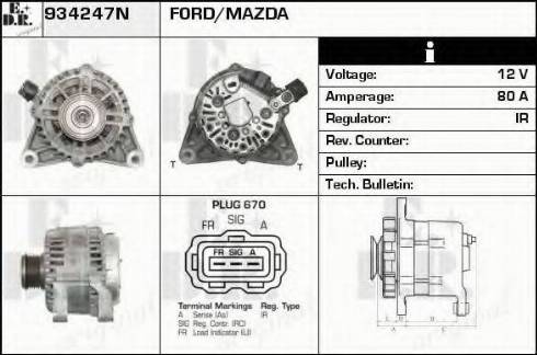 EDR 934247N - Alternator autospares.lv