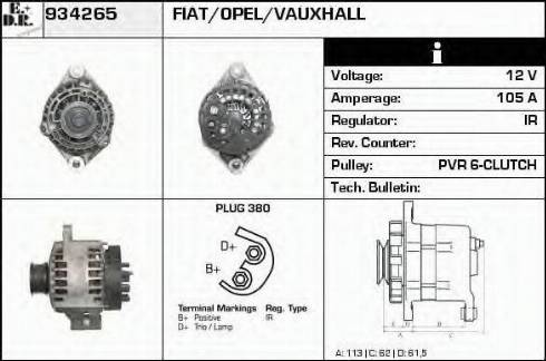 EDR 934265 - Alternator autospares.lv