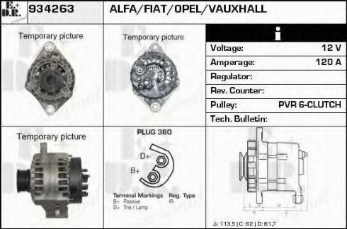 EDR 934263 - Alternator autospares.lv