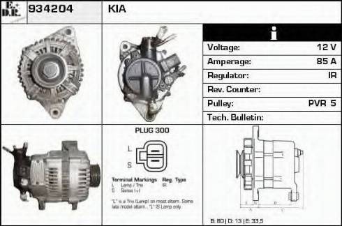 EDR 934204 - Alternator autospares.lv