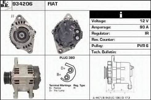 EDR 934206 - Alternator autospares.lv