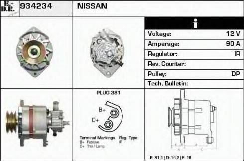 EDR 934234 - Alternator autospares.lv