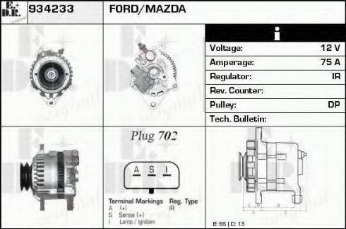 EDR 934233 - Alternator autospares.lv