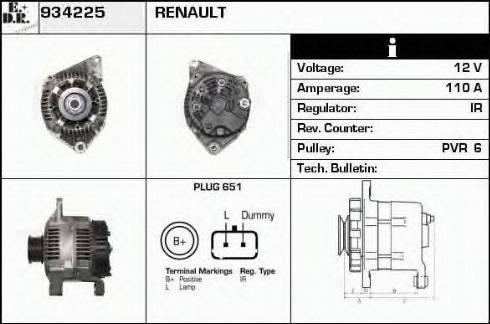 EDR 934225 - Alternator autospares.lv