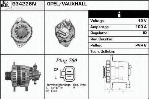 EDR 934228N - Alternator autospares.lv