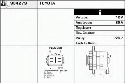 EDR 934279 - Alternator autospares.lv