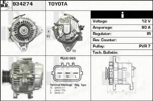 EDR 934274 - Alternator autospares.lv