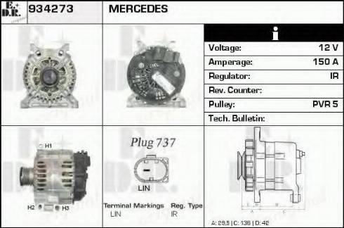 EDR 934273 - Alternator autospares.lv