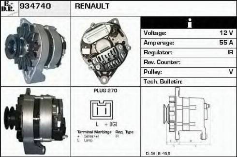 EDR 934740 - Alternator autospares.lv