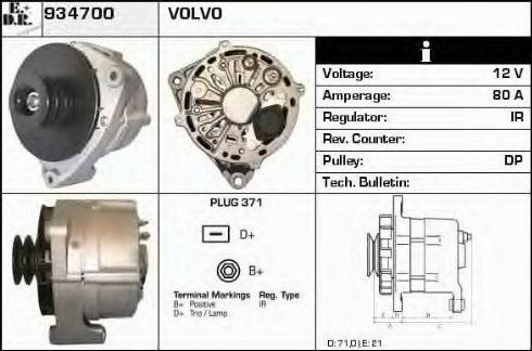 EDR 934700 - Alternator autospares.lv