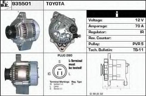 EDR 935501 - Alternator autospares.lv