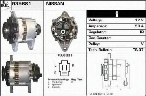 EDR 935681 - Alternator autospares.lv