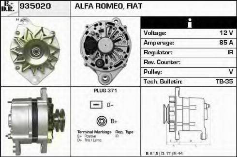 EDR 935020 - Alternator autospares.lv