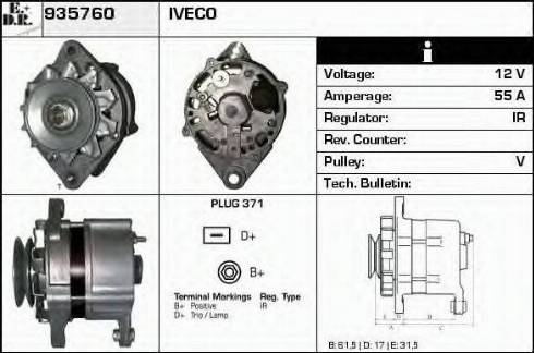 EDR 935760 - Alternator autospares.lv