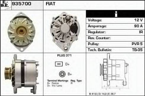 EDR 935700 - Alternator autospares.lv