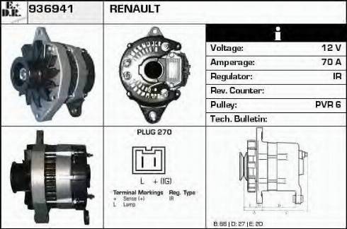 EDR 936941 - Alternator autospares.lv