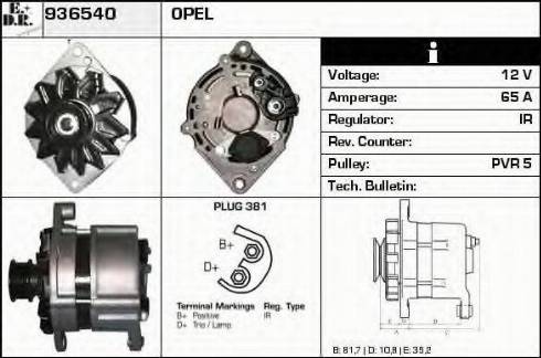 EDR 936540 - Alternator autospares.lv