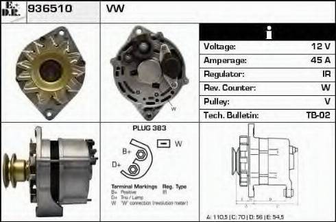 EDR 936510 - Alternator autospares.lv