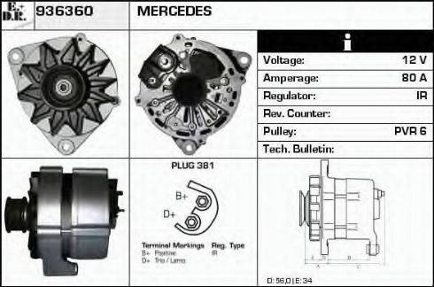 EDR 936360 - Alternator autospares.lv