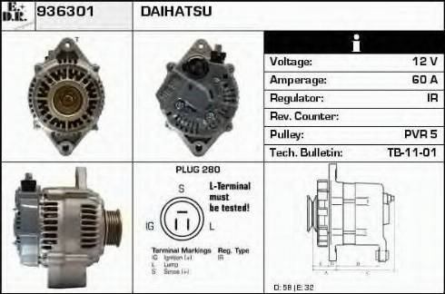 EDR 936301 - Alternator autospares.lv