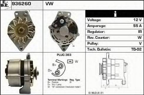 EDR 936260 - Alternator autospares.lv