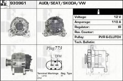 EDR 930961 - Alternator autospares.lv