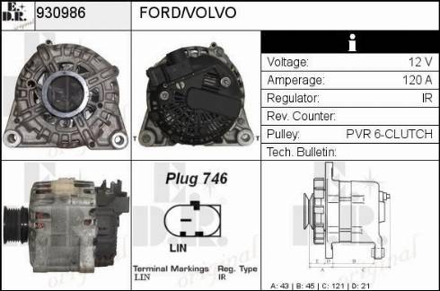 EDR 930986 - Alternator autospares.lv