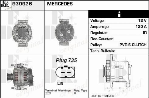 EDR 930926 - Alternator autospares.lv