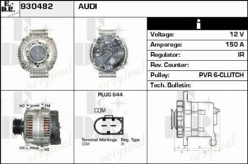 EDR 930482 - Alternator autospares.lv