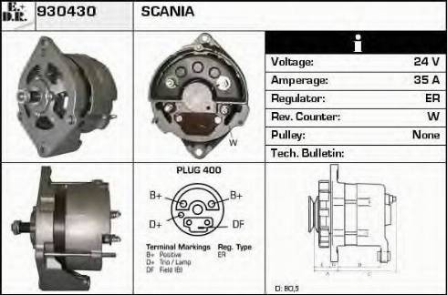 EDR 930430 - Alternator autospares.lv