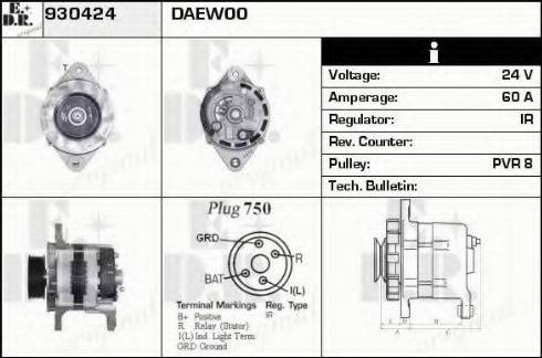 EDR 930424 - Alternator autospares.lv