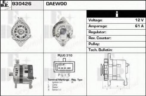 EDR 930426 - Alternator autospares.lv