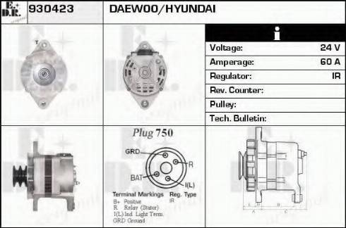 EDR 930423 - Alternator autospares.lv