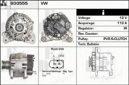 EDR 930555 - Alternator autospares.lv