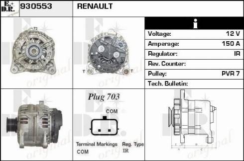 EDR 930553 - Alternator autospares.lv