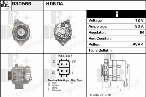 EDR 930566 - Alternator autospares.lv