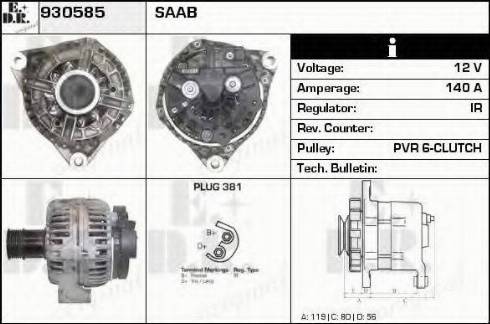 EDR 930585 - Alternator autospares.lv