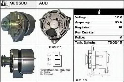 EDR 930580 - Alternator autospares.lv