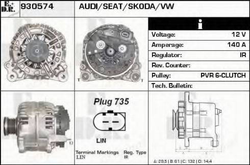 EDR 930574 - Alternator autospares.lv