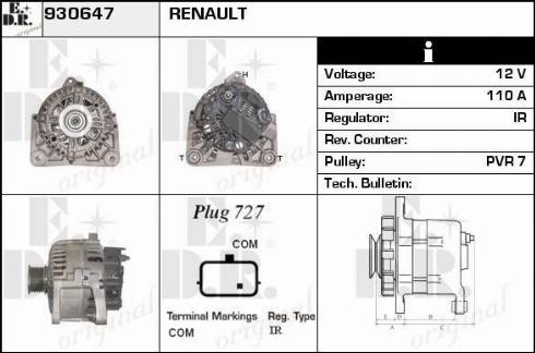 EDR 930647 - Alternator autospares.lv