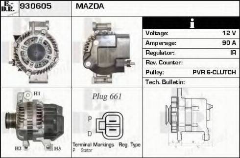 EDR 930605 - Alternator autospares.lv