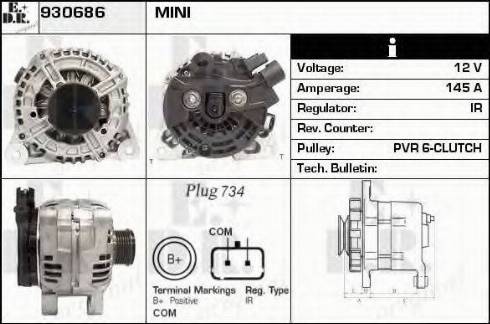 EDR 930686 - Alternator autospares.lv