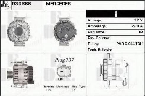 EDR 930688 - Alternator autospares.lv