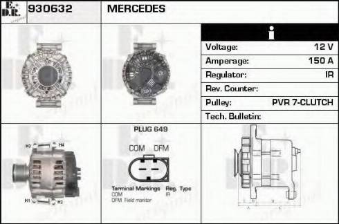 EDR 930632 - Alternator autospares.lv